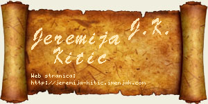 Jeremija Kitić vizit kartica